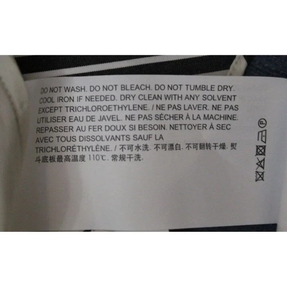 Theory Ventura Off White/Black Vertical Striped Long Sleeve Shirt Size Small - Picture 5 of 5